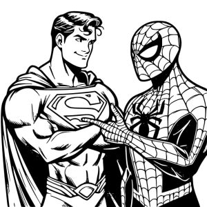 Tô màu Superman Và Spiderman