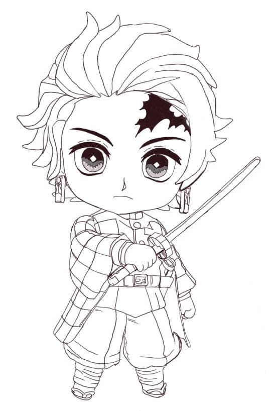 Tô màu Tanjiro Chibi