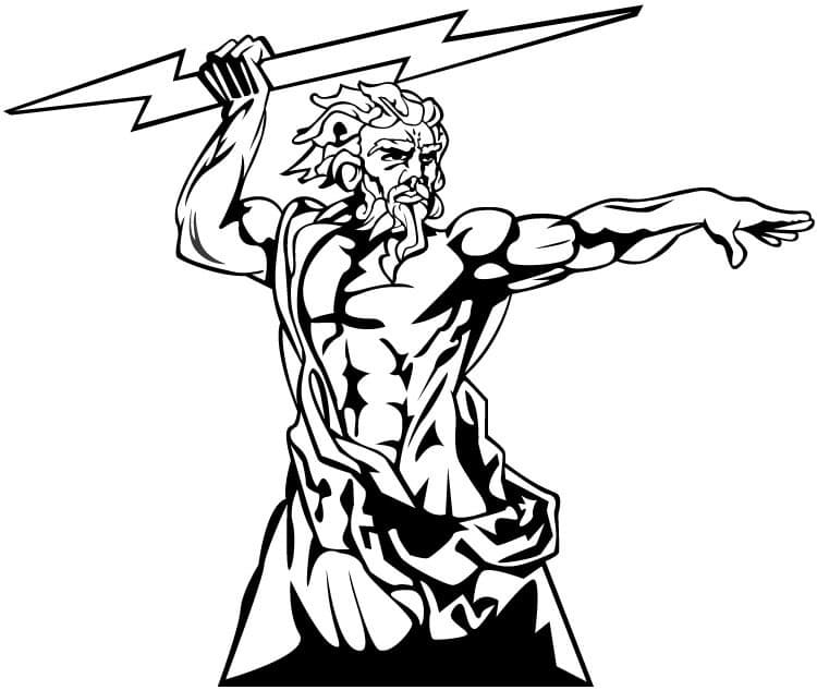 Tô màu Thần Zeus Cầm Sét