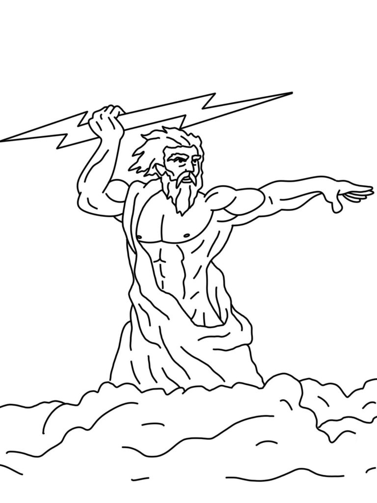 Tô màu Thần Zeus Chiến Đấu