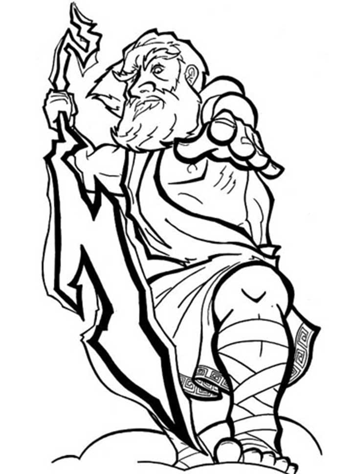 Tô màu Thần Zeus Đang Chiến Đấu