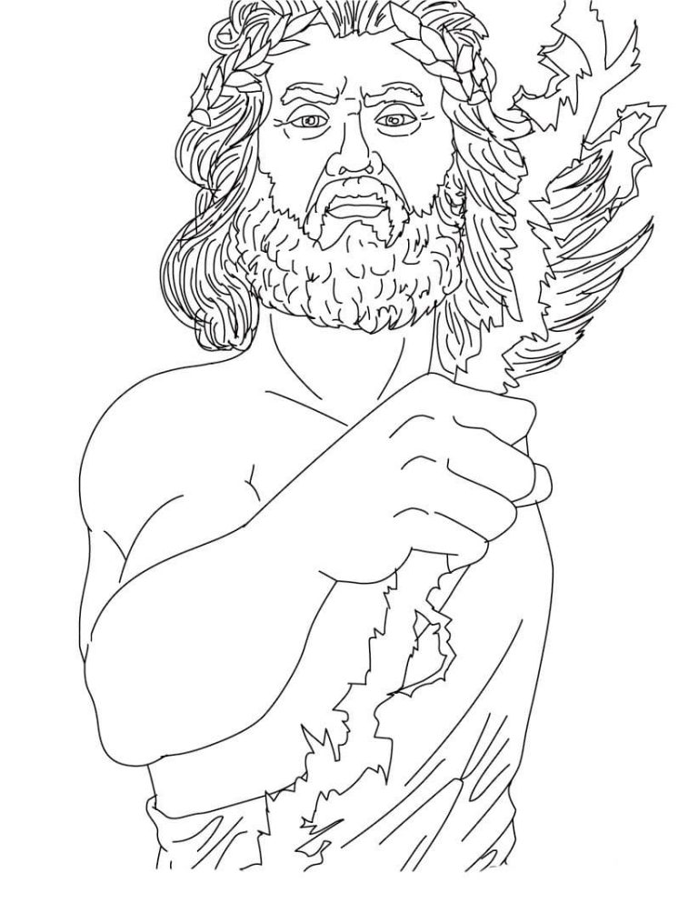 Tô màu Thần Zeus Mạnh Mẽ