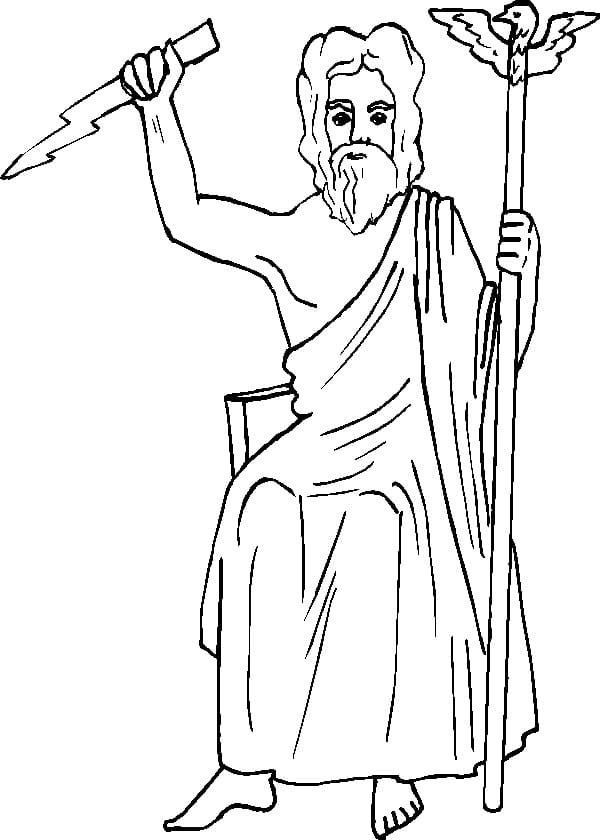Tô màu Thần Zeus Ném Sét