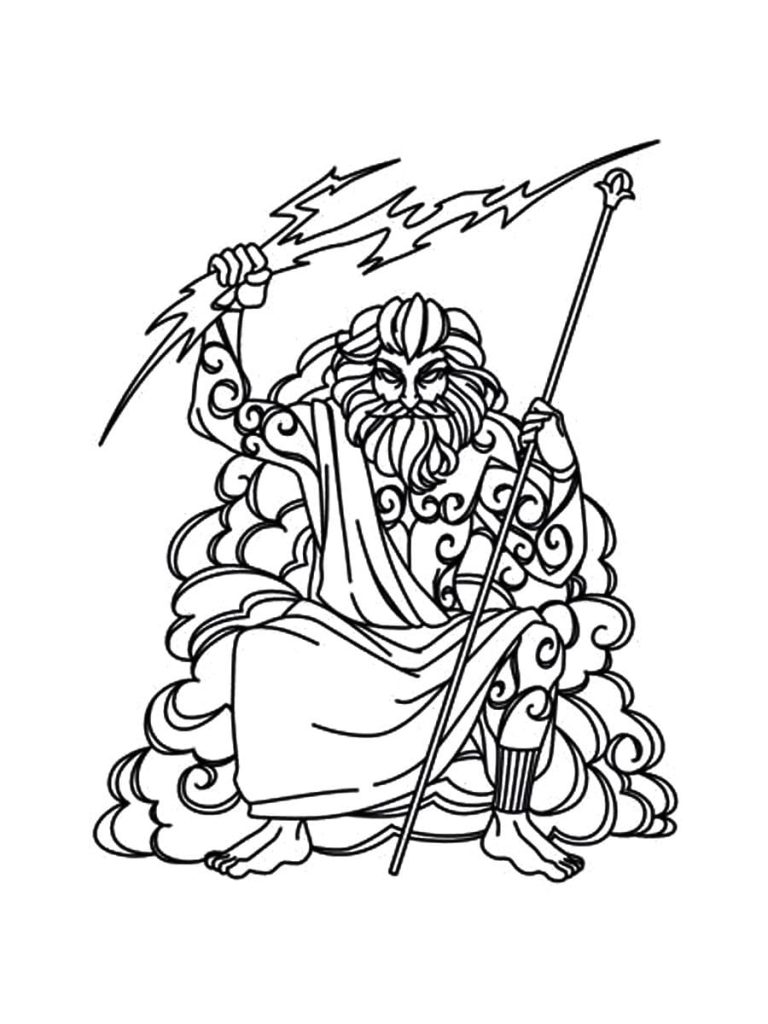 Tô màu Thần Zeus Rất Mạnh Mẽ