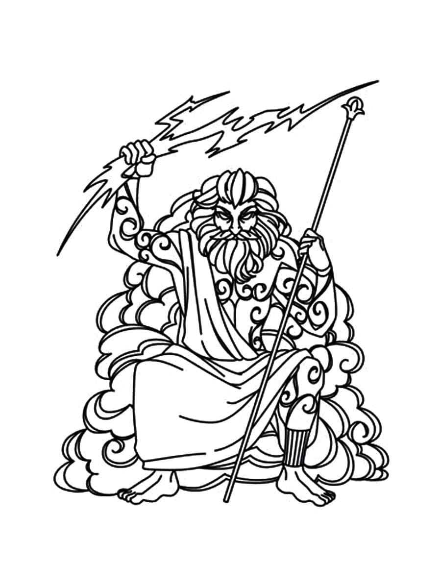 Tô màu Thần Zeus Rất Mạnh Mẽ