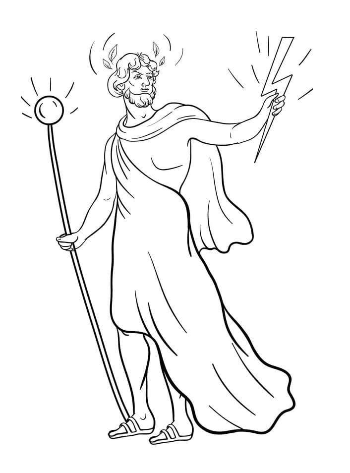 Tô màu Thần Zeus Sấm Sét