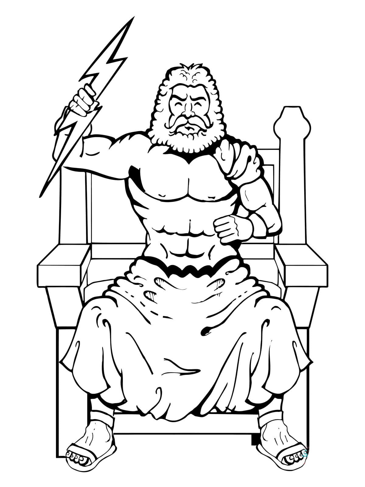 Tô màu Thần Zeus Trên Ngai Vàng