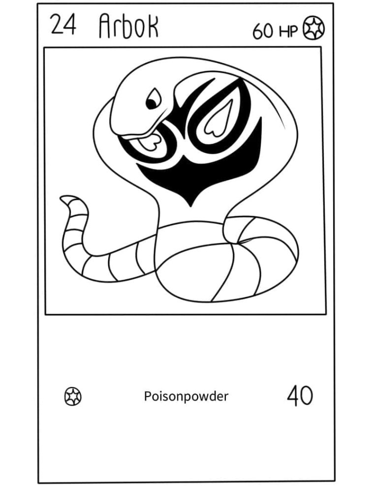 Tô màu Thẻ Pokemon Arbok