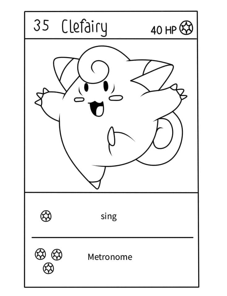 Tô màu Thẻ Pokemon Clefairy