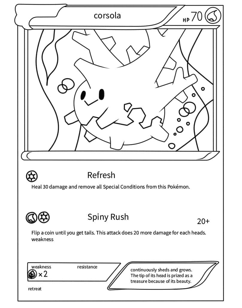 Tô màu Thẻ Pokemon Corsola