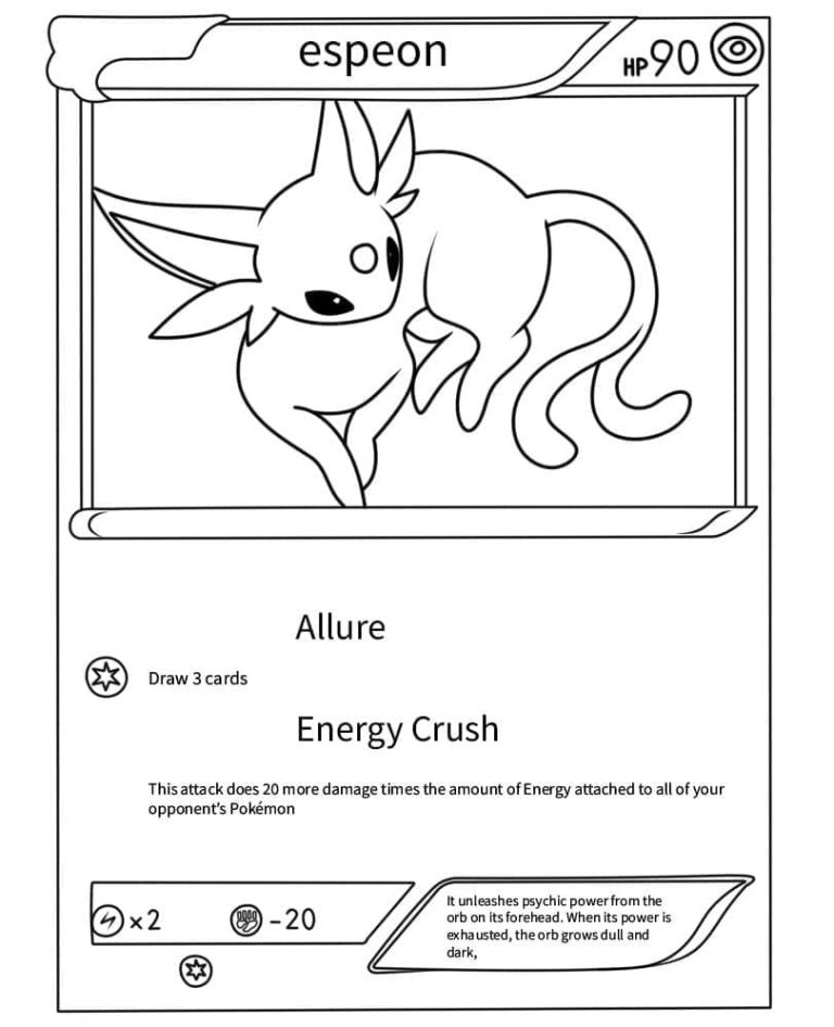 Tô màu Thẻ Pokemon Espeon