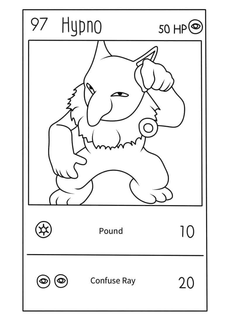 Tô màu Thẻ Pokemon Hypno