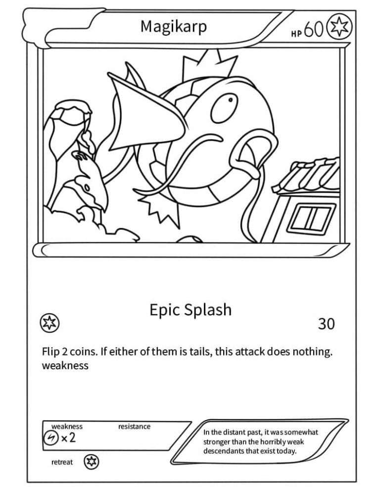 Tô màu Thẻ Pokemon Magikarp