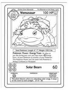 Tô màu Thẻ Pokemon Venusaur