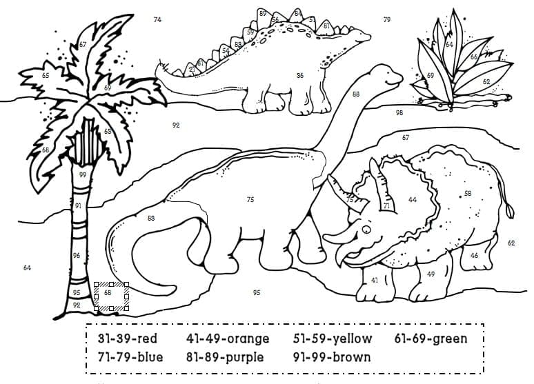 Tô Màu Theo Số Khủng Long Khó
