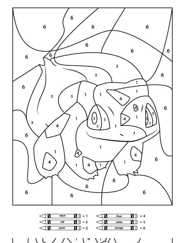 Tô Màu Theo Số Pokemon Bulbasaur