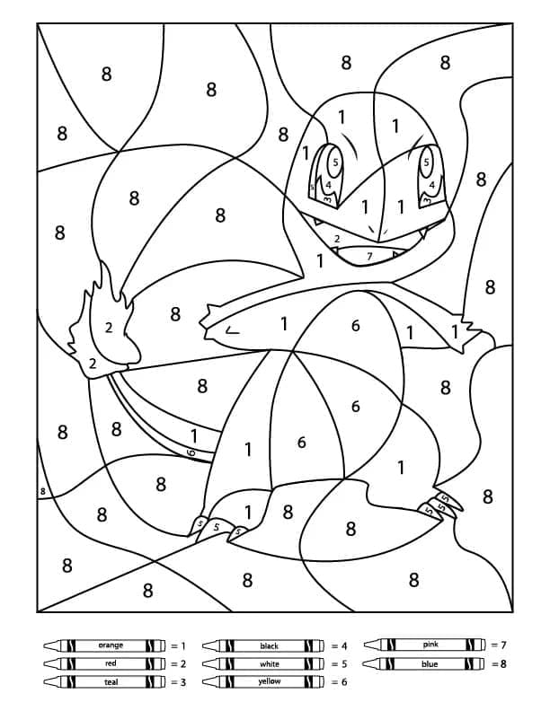 Tô Màu Theo Số Pokemon Charmander