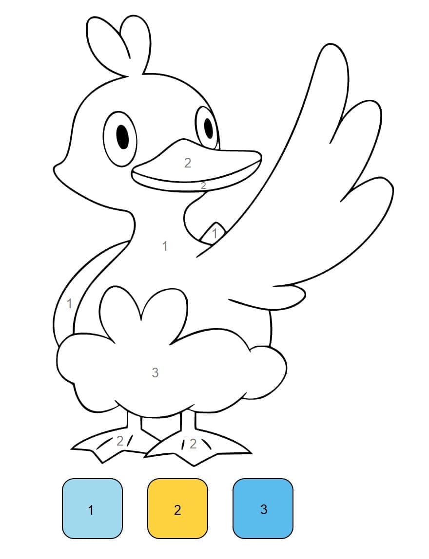 Tô Màu Theo Số Pokemon Ducklett