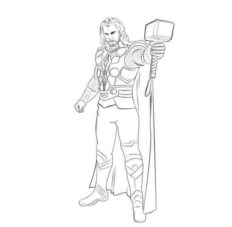 Tô màu Thor Cầm Búa