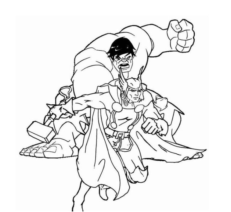 Tô màu Thor Và Hulk