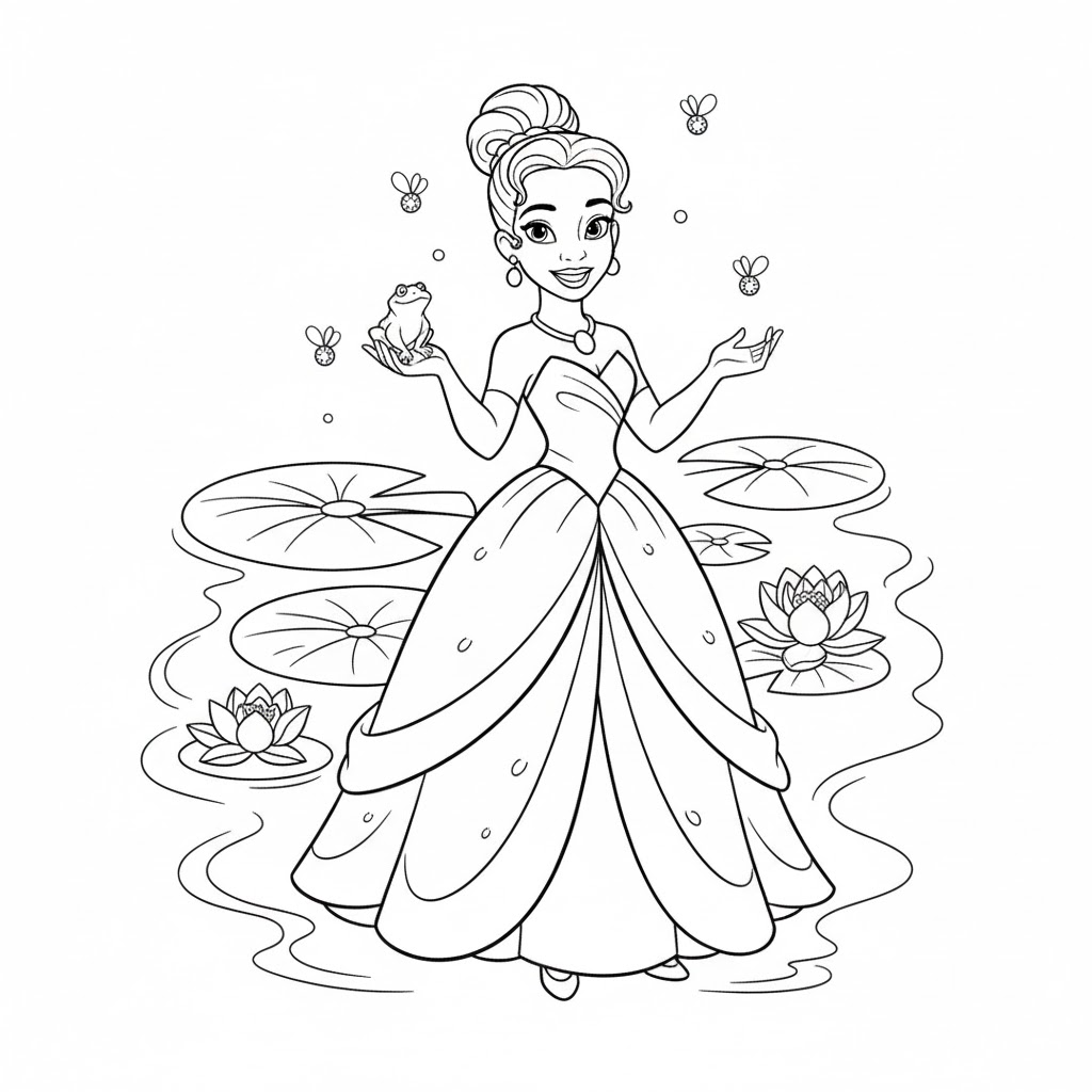 Tô màu Tiana Xinh Đẹp