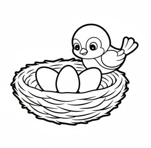 Tô màu Tổ Chim Cute