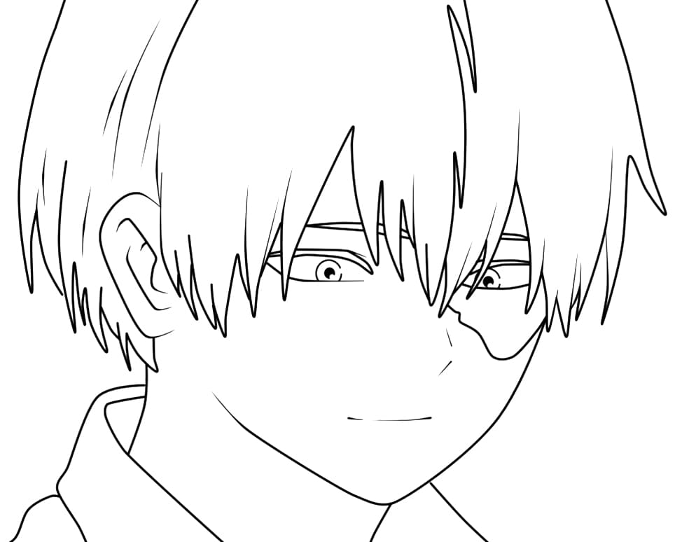 Tô màu Todoroki Shoto Mỉm Cười