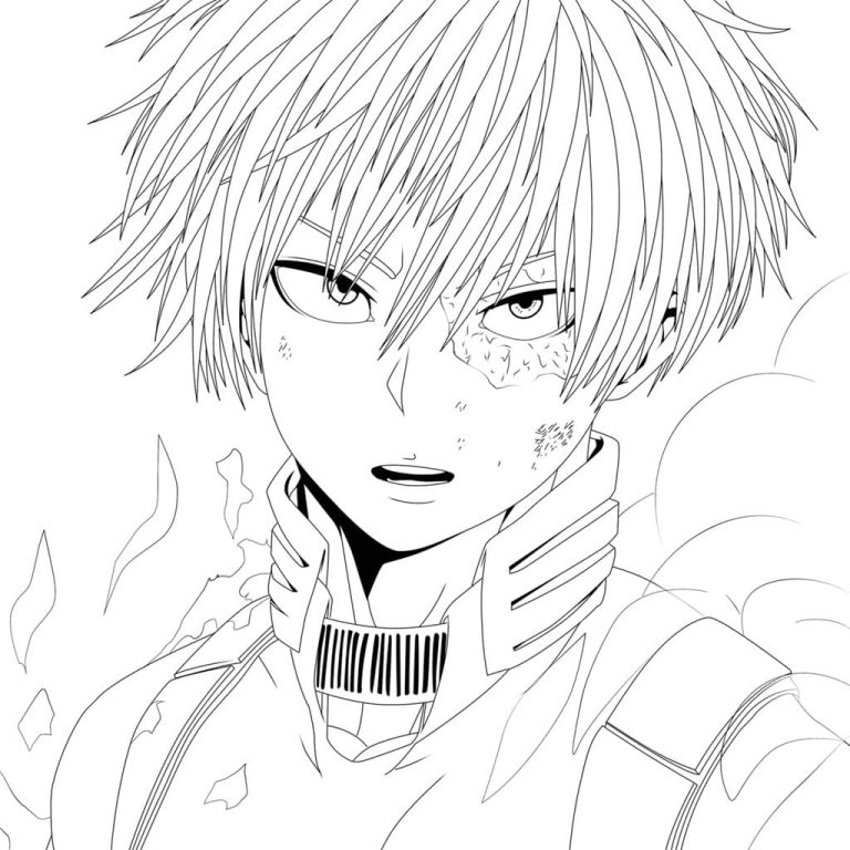 Tô màu Todoroki Shoto Trong My Hero Academia