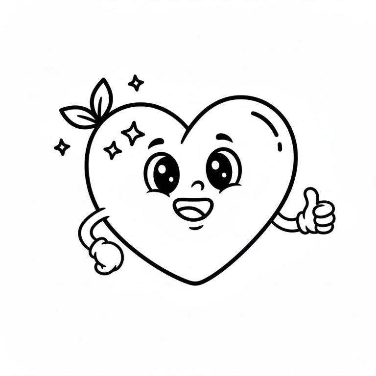 Tô màu Trái Tim Với Mặt Cười