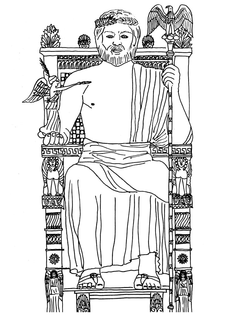 Tô màu Tượng Thần Zeus