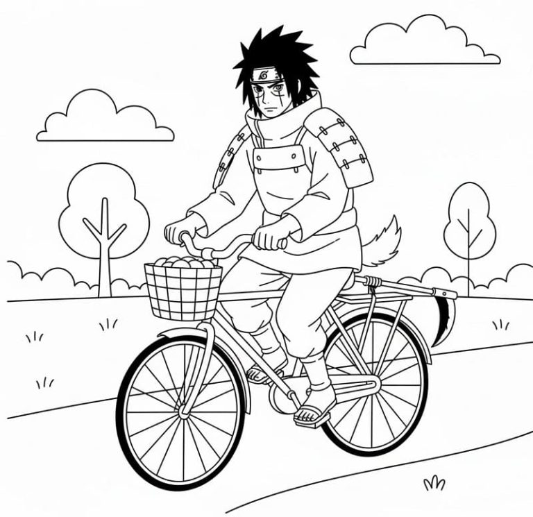 Tô màu Uchiha Madara Đi Xe Đạp