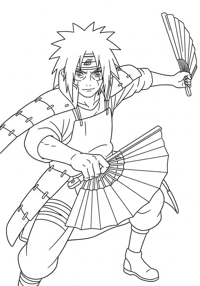 Tô màu Uchiha Madara Múa Quạt