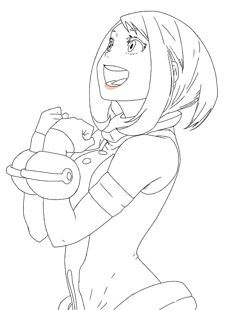 Tô màu Uraraka Ochaco Dễ Thương