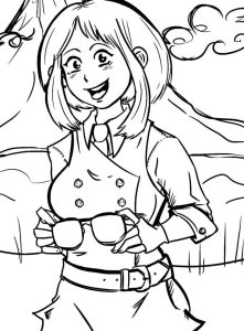 Tô màu Uraraka Ochaco Trong Anime My Hero Academia