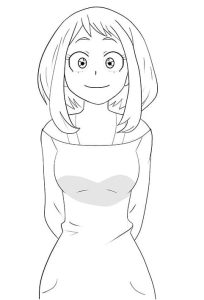 Tô màu Uraraka Ochaco Xinh Xắn