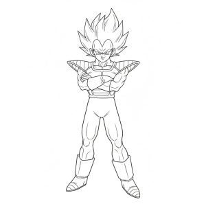 Tô màu Vegeta Khoanh Tay