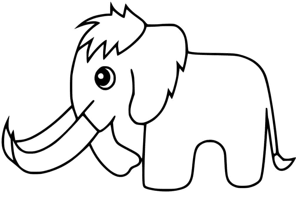 Tô màu Voi Ma Mút Cute