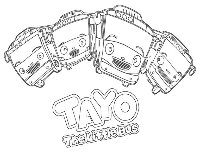 Tô màu Xe Buýt Tayo Nhỏ Cute