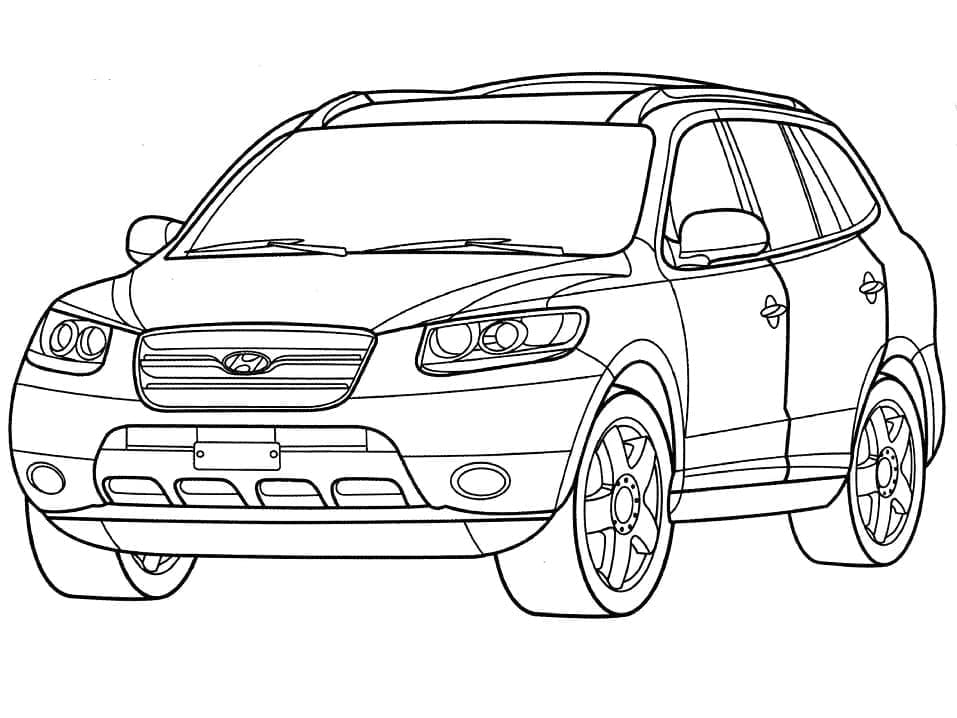 Tô màu Xe Ô Tô Hyundai Santa Fe
