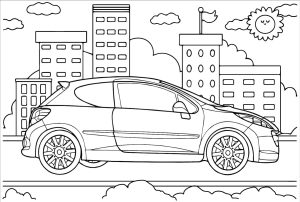 Tô màu Xe Peugeot Trong Thành Phố