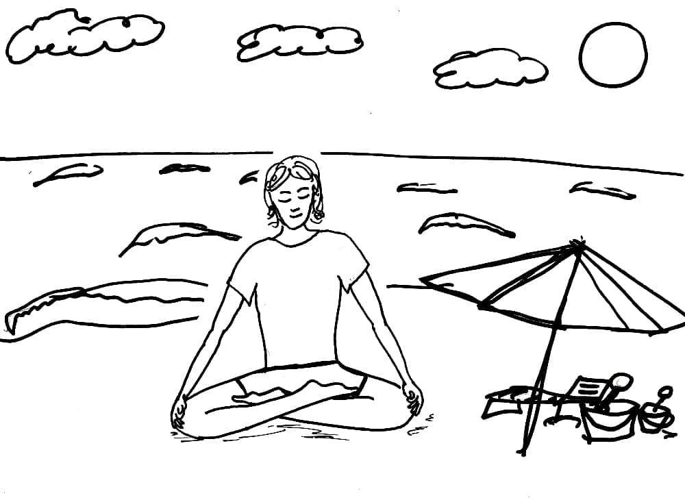 Tô màu Yoga Trên Bãi Biển