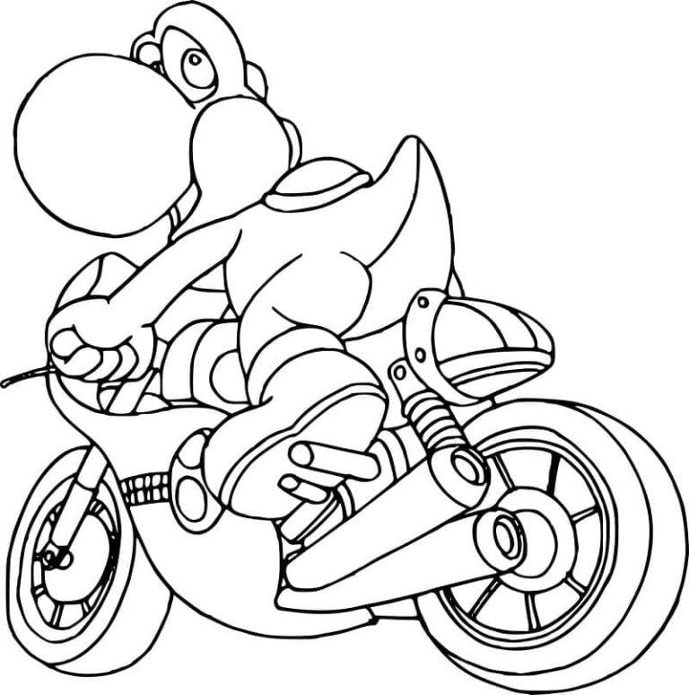 Tô màu Yoshi Đi Xe Máy