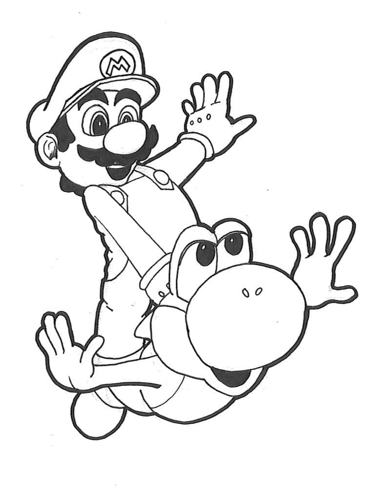 Tô màu Yoshi với Mario