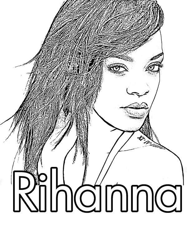 Tô màu ca sĩ nổi tiếng rihanna