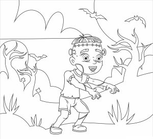 Tô màu Cậu Bé Frankenstein Vui Vẻ