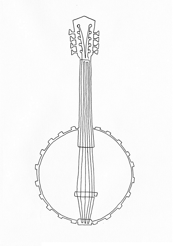 Tô màu cây đàn banjo