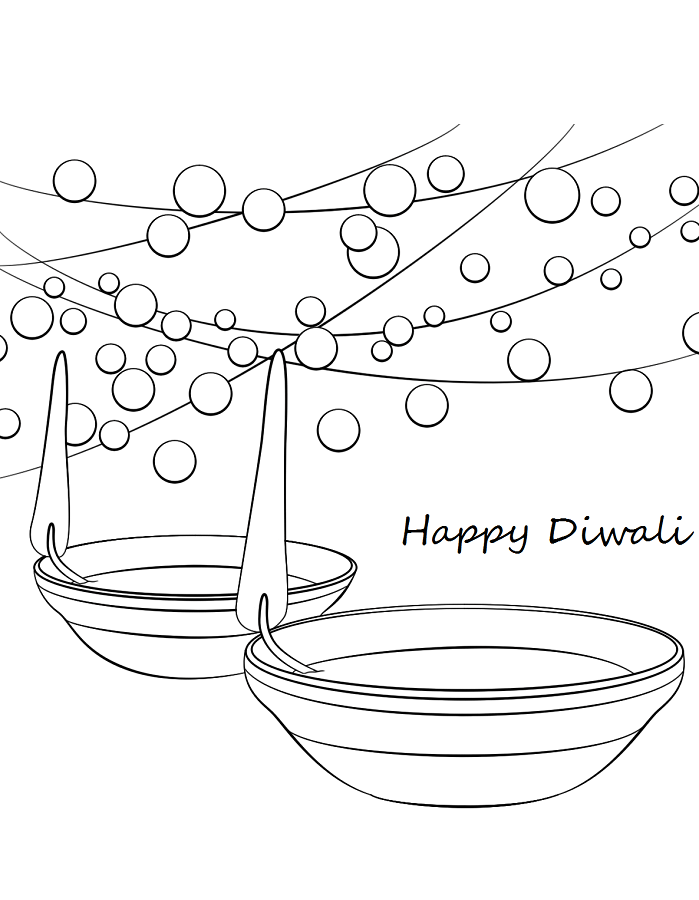 Tô màu chúc mừng ngày lễ diwali