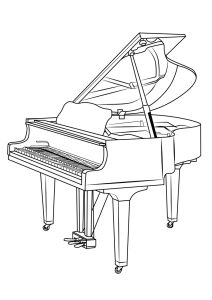 Tô màu đàn piano sắc nét