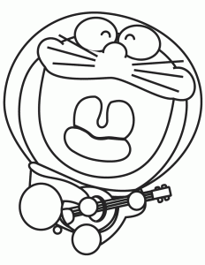 Tô màu doraemon đánh đàn