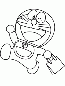 Tô màu doraemon đi mua sắm